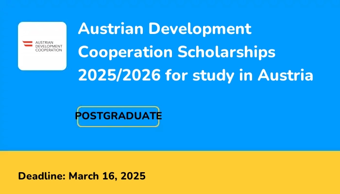 Austrian Development Cooperation Scholarships 2025 in Austria