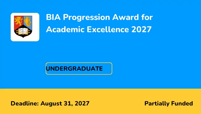 BIA Progression Award for Academic Excellence 2027
