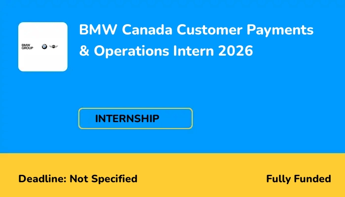 BMW Canada Customer Payments & Operations Intern 2026