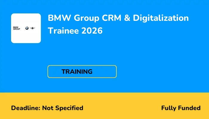 BMW Group CRM & Digitalization Trainee 2026