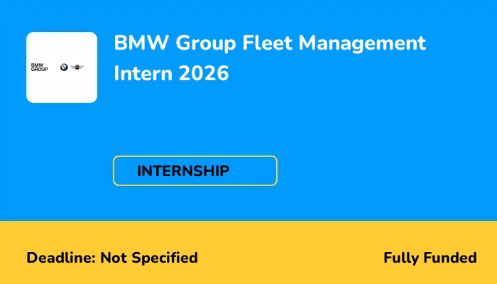 BMW Group Fleet Management Intern 2026