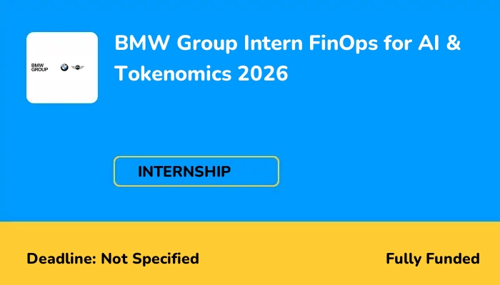 BMW Group Intern FinOps for AI & Tokenomics 2026