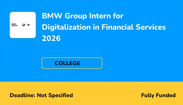 BMW Group Intern for Digitalization in Financial Services 2026