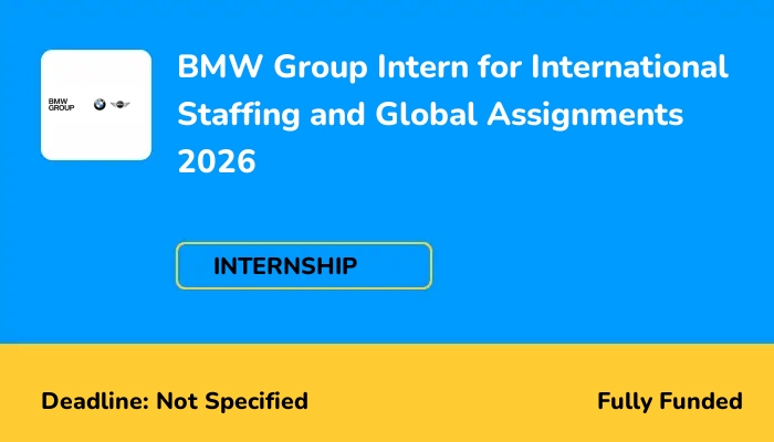 BMW Group Intern for International Staffing and Global Assignments 2026