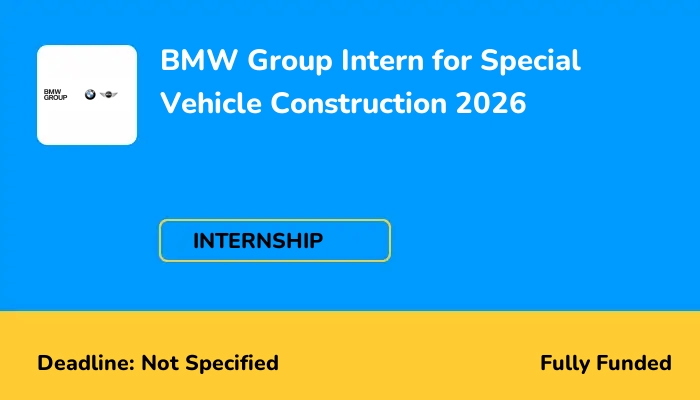 BMW Group Intern for Special Vehicle Construction 2026