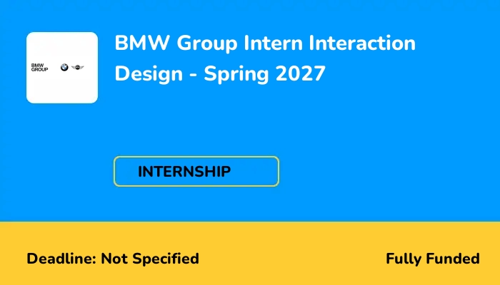 BMW Group Intern Interaction Design - Spring 2027