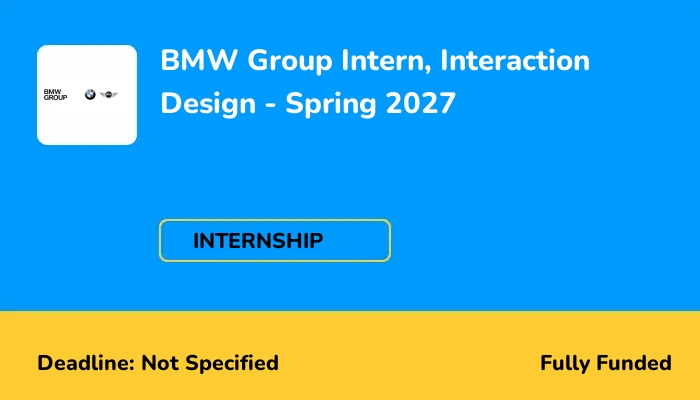 BMW Group Intern, Interaction Design - Spring 2027