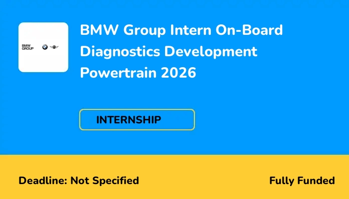 BMW Group Intern On-Board Diagnostics Development Powertrain 2026