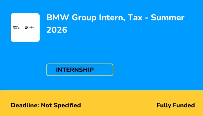 BMW Group Intern, Tax - Summer 2026