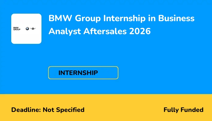BMW Group Internship in Business Analyst Aftersales 2026