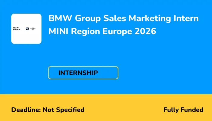 BMW Group Sales Marketing Intern MINI Region Europe 2026
