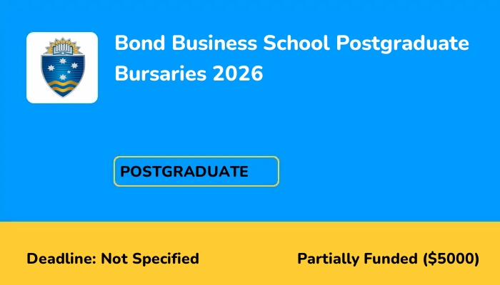 Bond Business School Postgraduate Bursaries 2026