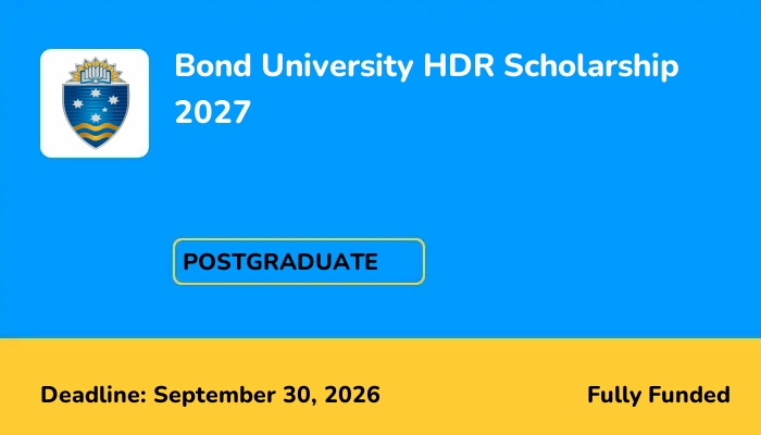 Bond University HDR Scholarship 2027