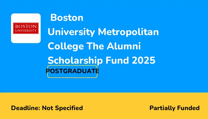  Boston University Metropolitan College The Alumni Scholarship Fund 2025