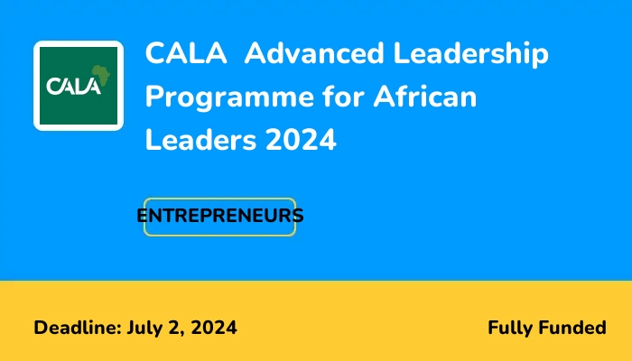 CALA  Advanced Leadership Programme for African Leaders 2024