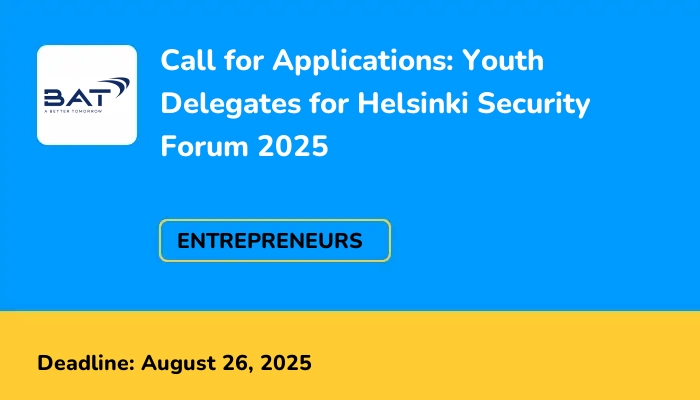 Call for Applications: Youth Delegates for Helsinki Security Forum 2025