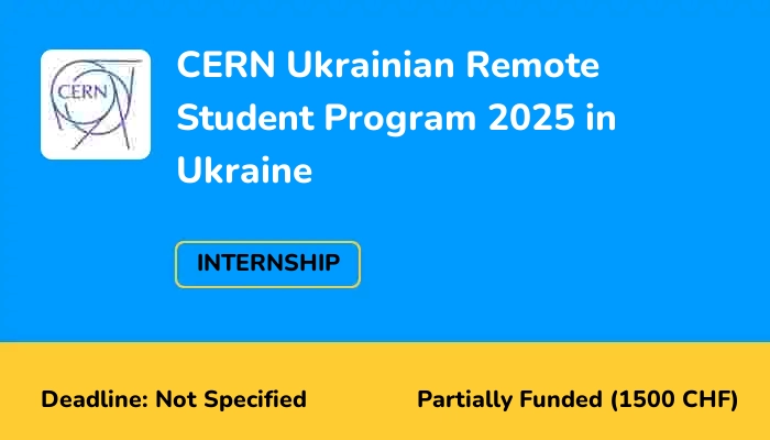 CERN Ukrainian Remote Student Program 2025 in Ukraine