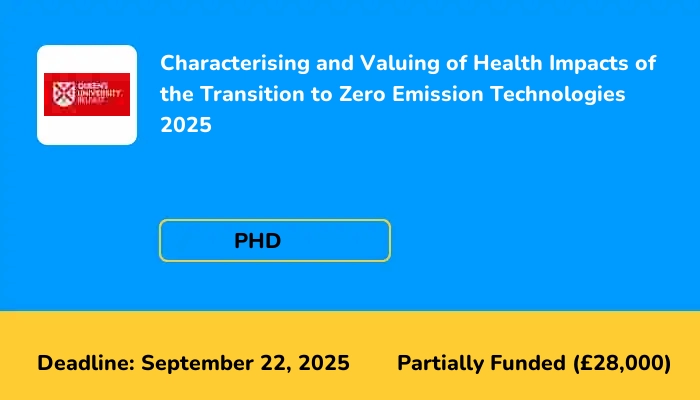 Characterising and Valuing of Health Impacts of the Transition to Zero Emission Technologies 2025
