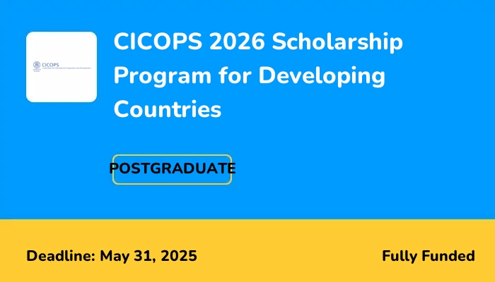 CICOPS 2026 Scholarship Program for Developing Countries