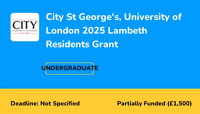 City St George's, University of London 2025 Lambeth Residents Grant