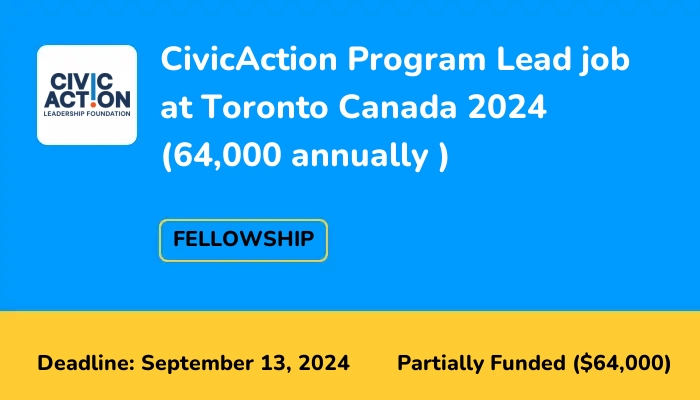 CivicAction Program Lead job at Toronto Canada 2024 (64,000 annually )