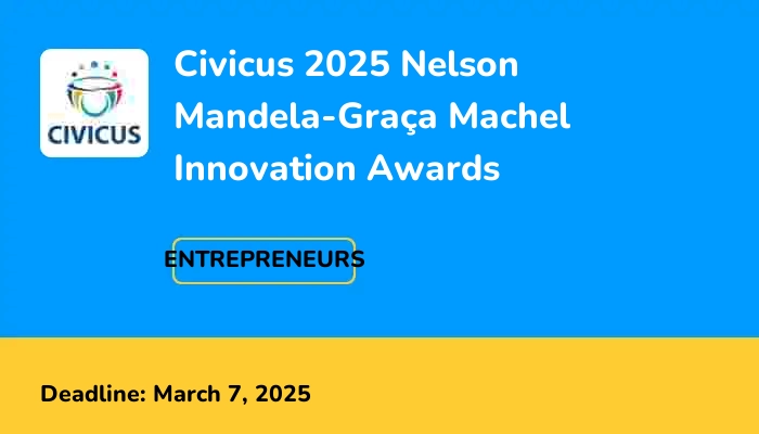 Civicus 2025 Nelson Mandela-Graça Machel Innovation Awards