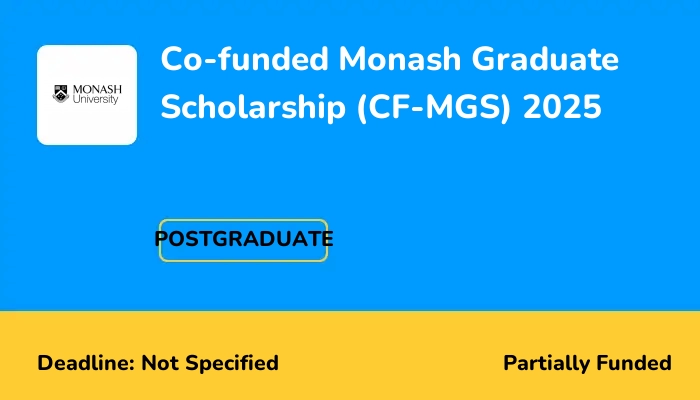Co-funded Monash Graduate Scholarship (CF-MGS) 2025