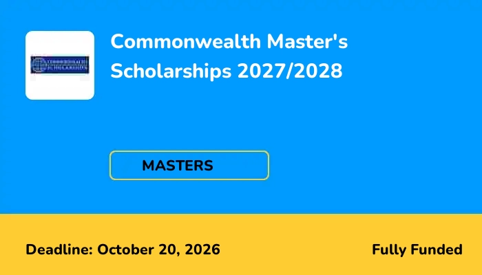 Commonwealth Master's Scholarships 2027/2028