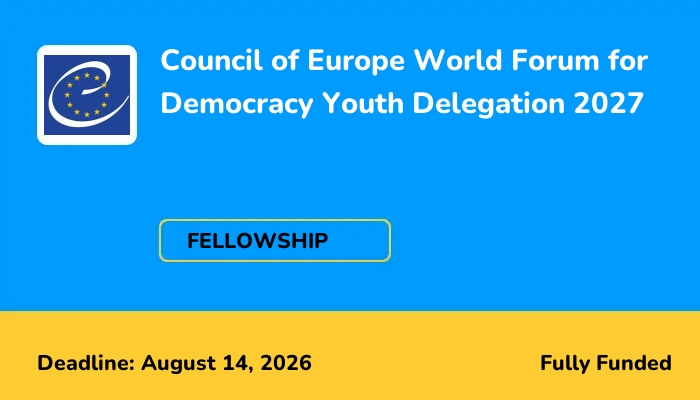 Council of Europe World Forum for Democracy Youth Delegation 2027