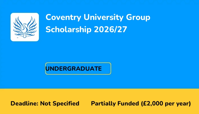 Coventry University Group Scholarship 2026/27