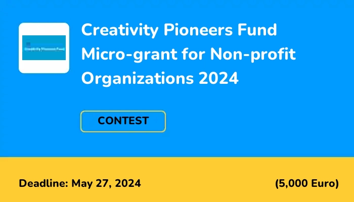 Creativity Pioneers Fund Micro-grant for Non-profit Organizations 2024