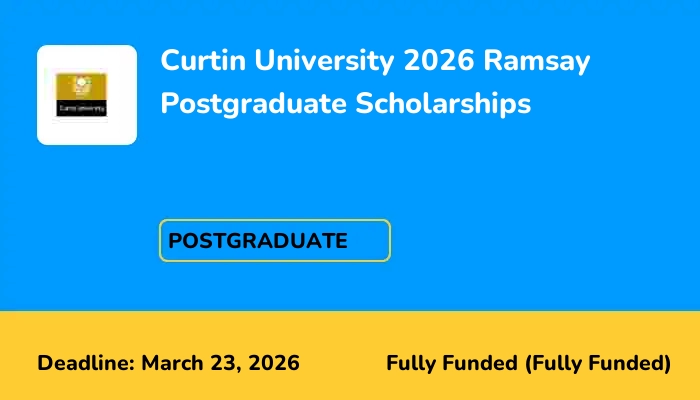 Curtin University 2026 Ramsay Postgraduate Scholarships