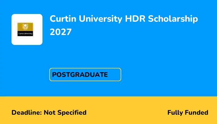 Curtin University HDR Scholarship 2027
