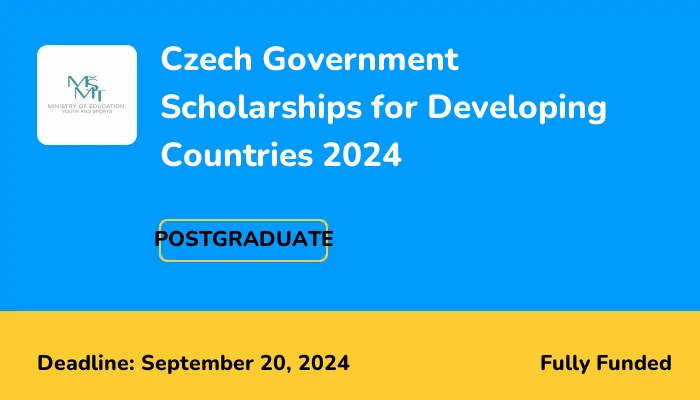Czech Government Scholarships for Developing Countries 2024