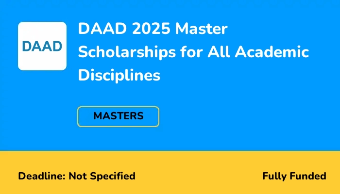 DAAD 2025 Master Scholarships for All Academic Disciplines