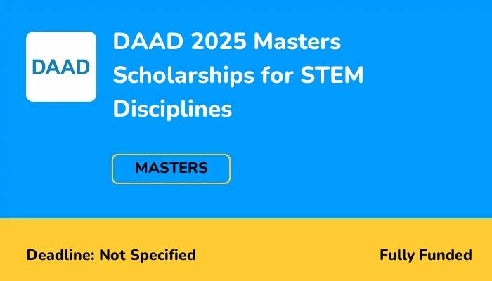 DAAD 2025 Masters Scholarships for STEM Disciplines