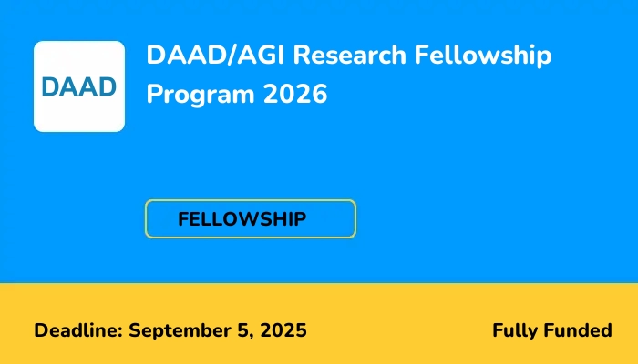 DAAD/AGI Research Fellowship Program 2026