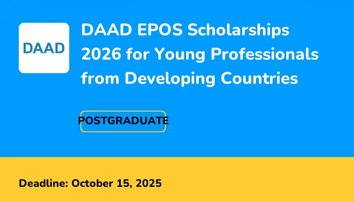 DAAD EPOS Scholarships 2026 for Young Professionals from Developing Countries