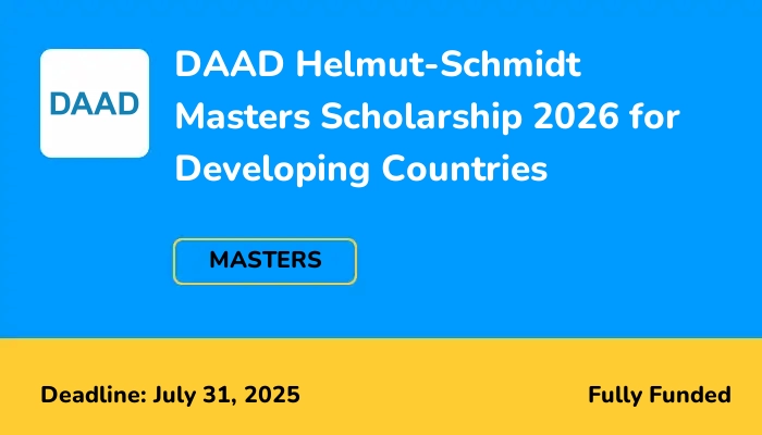 DAAD Helmut-Schmidt Masters Scholarship 2026 for Developing Countries