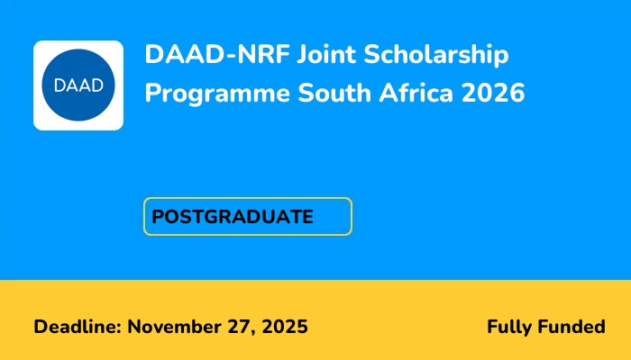 DAAD-NRF Joint Scholarship Programme South Africa 2026