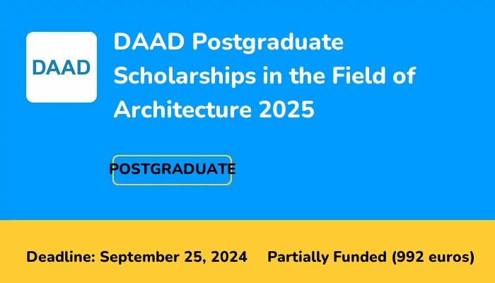 DAAD Postgraduate Scholarships in the Field of Architecture 2025