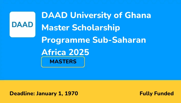 DAAD University of Ghana Master Scholarship Programme Sub-Saharan Africa 2025