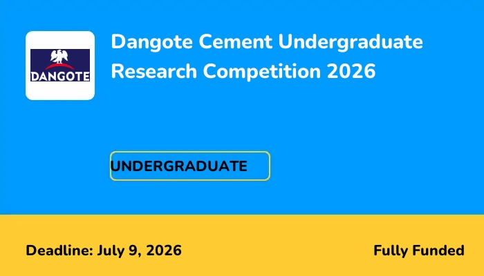 Dangote Cement Undergraduate Research Competition 2026