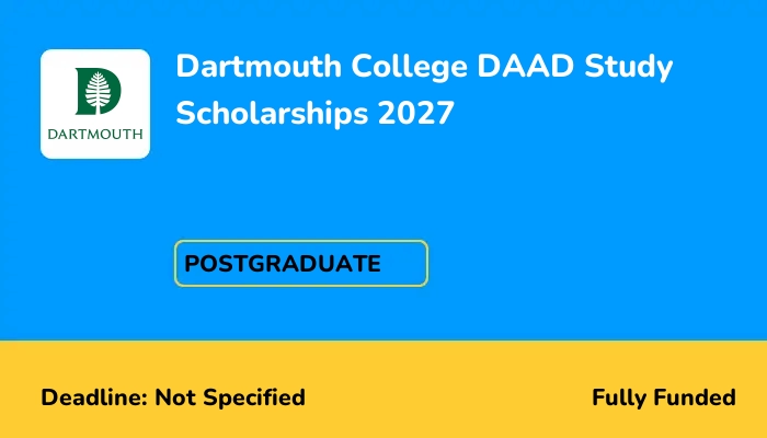 Dartmouth College DAAD Study Scholarships 2027