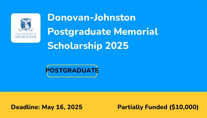 Donovan-Johnston Postgraduate Memorial Scholarship 2025