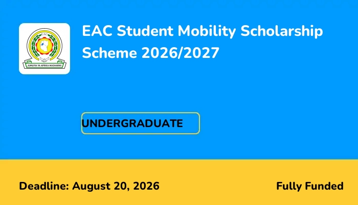 EAC Student Mobility Scholarship Scheme 2026/2027