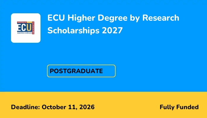 ECU Higher Degree by Research Scholarships 2027