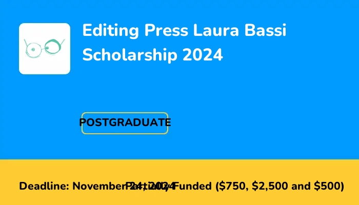 Editing Press Laura Bassi Scholarship 2024