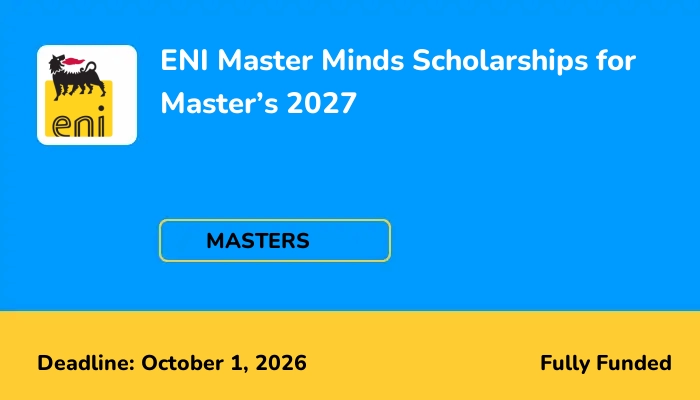 ENI Master Minds Scholarships for Master's 2027