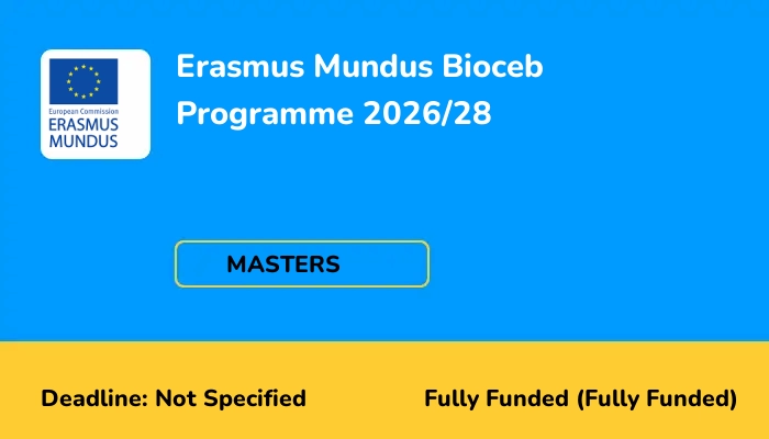 Erasmus Mundus Bioceb Programme 2026/28